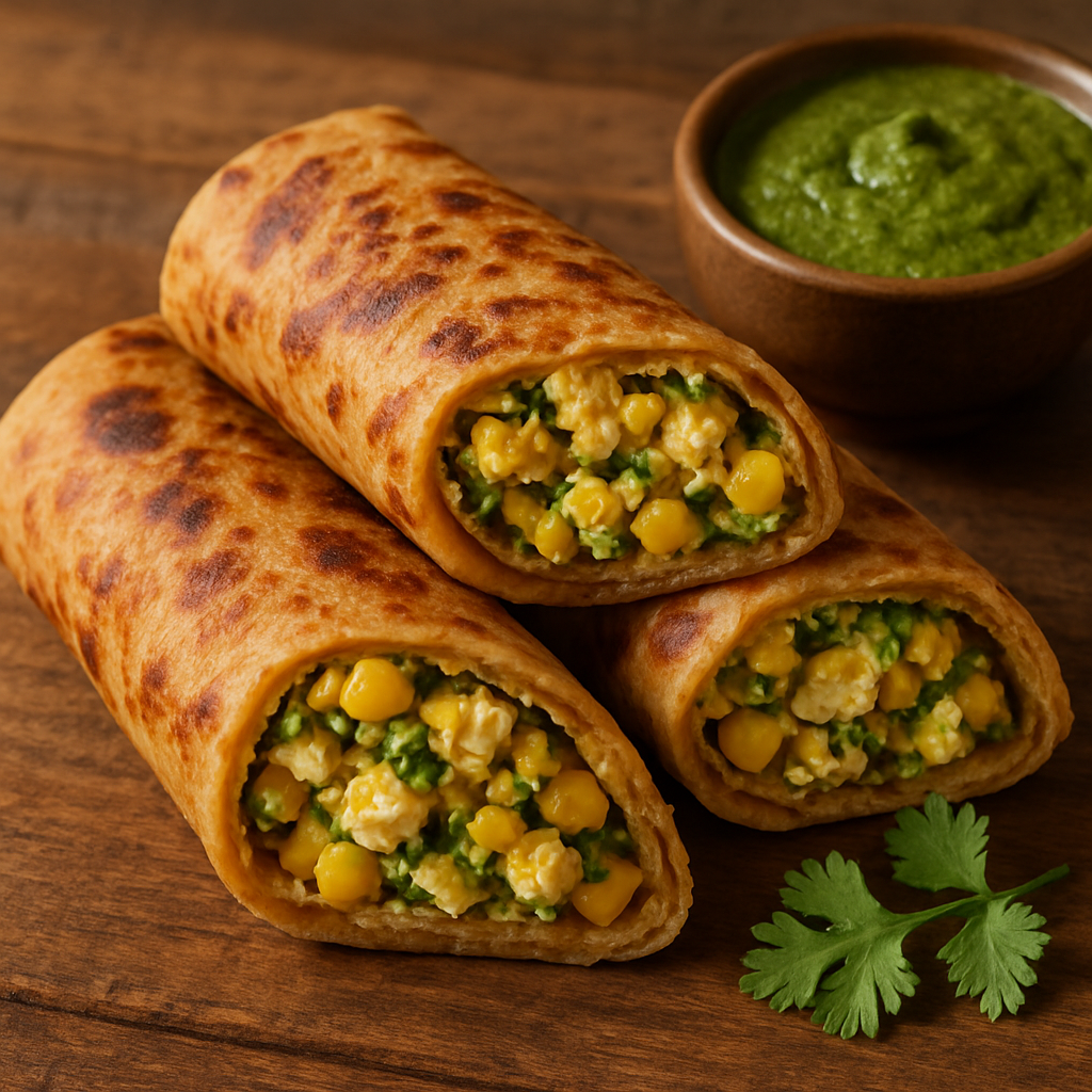 paneer corn parathas