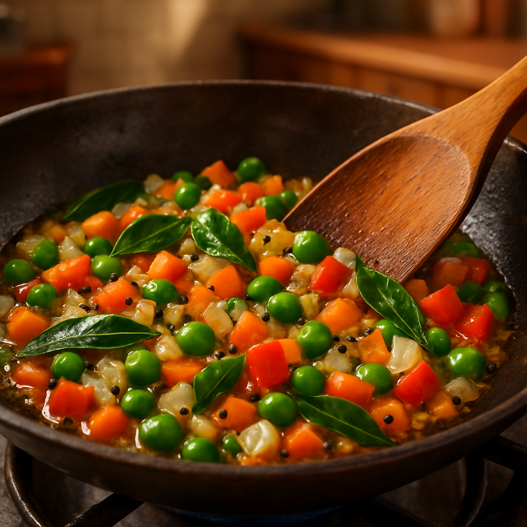 vegetable poha with roasted peanuts