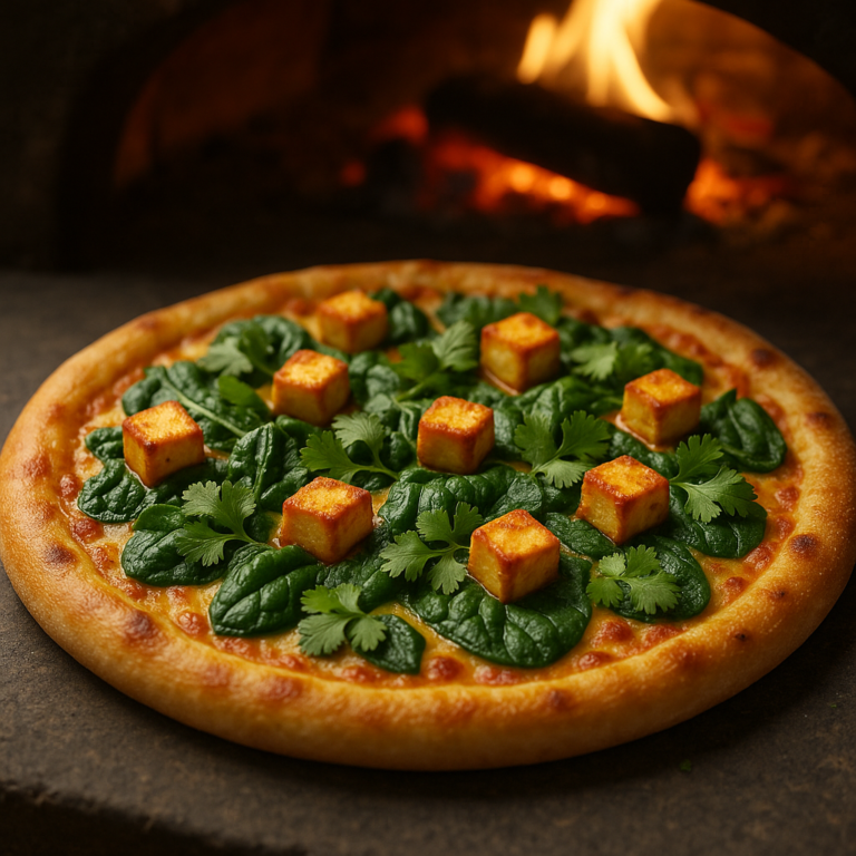 Paneer and Spinach Pizza
